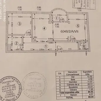 Vand apartament cu 2 camere in Radauti