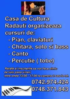 Cursuri de vară: pian, chitară, canto